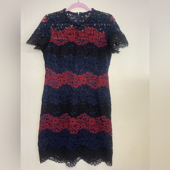 Express Black and Red Lace Mini Dress - Picture 5 of 7